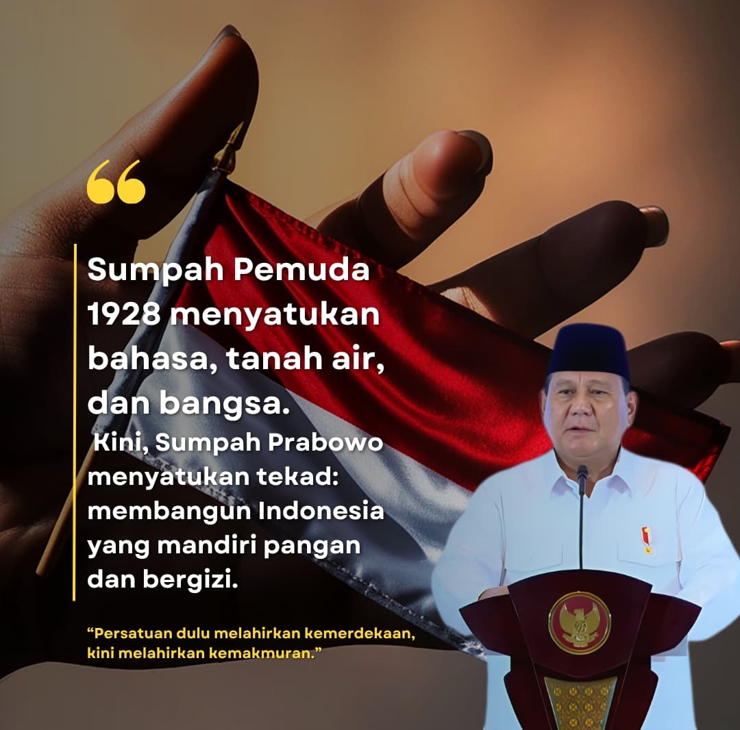 Sumpah Pemuda dan Sumpah Prabowo: Pilar Persatuan Menuju Indonesia Emas 2045